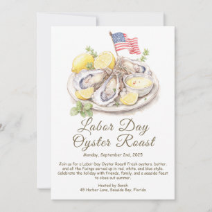Labor Day Oyster Roast Uitnodiging Patriottische