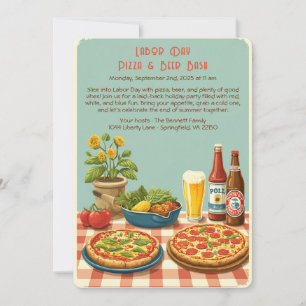 Labor Day Pizza & Bier Uitnodiging – Patriottisch
