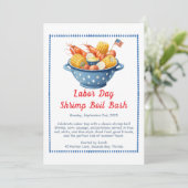 Labor Day Shrimp Boil Invitation - Patriottisch Ze Kaart (Staand voorkant)