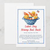 Labor Day Shrimp Boil Invitation - Patriottisch Ze Kaart (Voorkant / Achterkant)