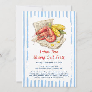 Labor Day Shrimp Boil Invitation - Patriottisch Ze Kaart