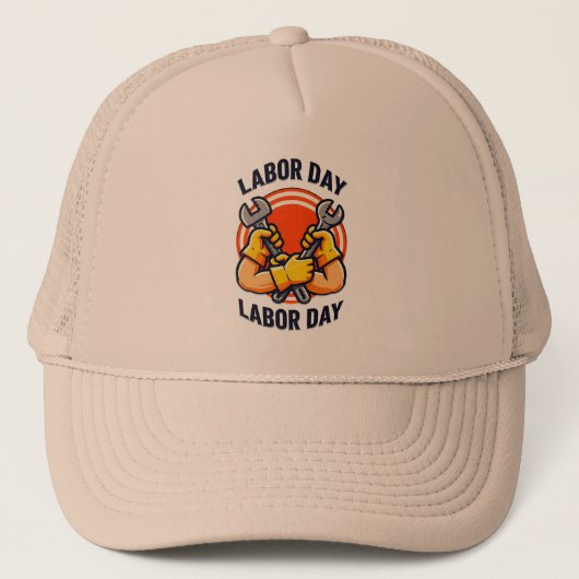 Labor Day Strong Worker Hands Tools Design Trucker Pet (Voorkant)
