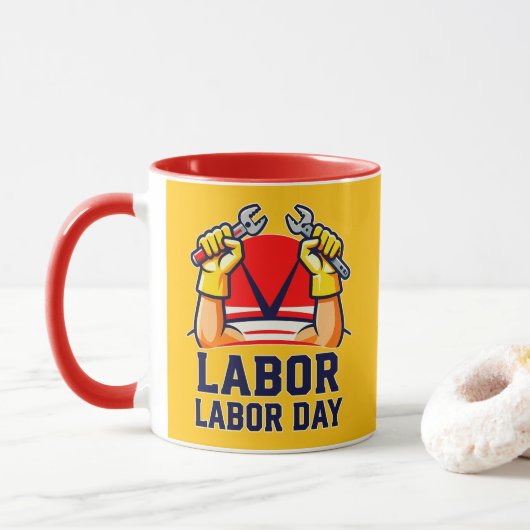 Labor Day Strong Worker Pride Illustration Mok (Met donut)
