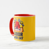 Labor Day Strong Worker Pride Illustration Mok (Voorkant links)