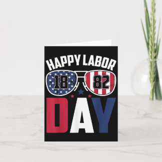 Labor Day Sungles 1882 Amerikaanse vlag Mannen Vro Kaart