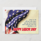 LABOR DAY USA Patriottic Flag Scripting Gepersonal Feestdagenkaart (Voorkant)