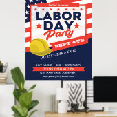 Labor Day USA Vlag Helm Feest Evenement Poster (Thuiskantoor)