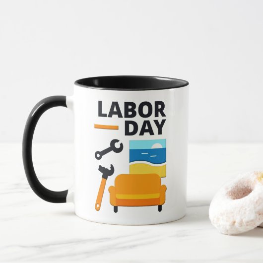 Labor Day Work Hard Relax Design with Tools Mok (Met donut)