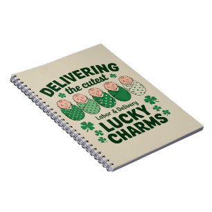 Labor & Delivery Lucky Charm-verpleegster Klaverbl Notitieboek