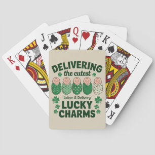 Labor & Delivery Lucky Charm-verpleegster Klavertj Pokerkaarten