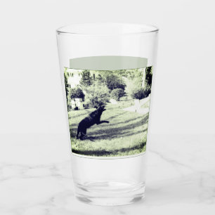 Laboratoire attrapant un verre de bière de frisbee