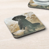 Laboratoire de Labrador de dessous de verre et (Côté gauche)