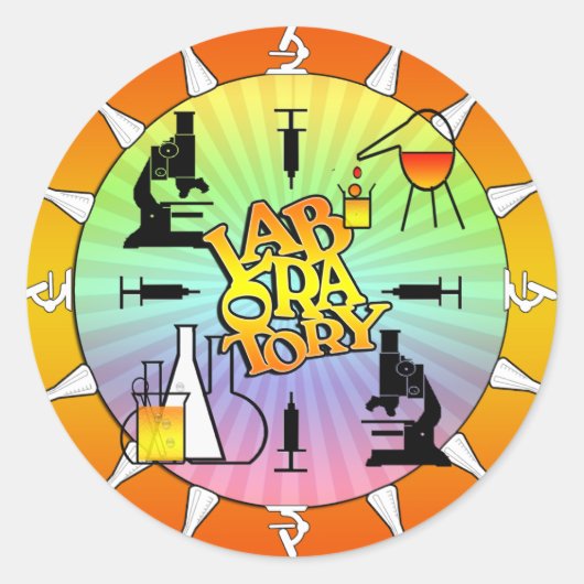 LABORATORIUM 4 SQUARE LOGO RONDE STICKER (Voorkant)