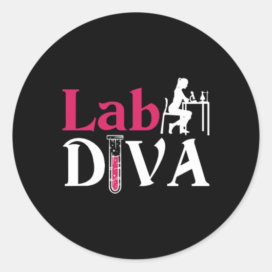 Laboratorium Lab Diva Lab Tech Chemist Ronde Sticker (Voorkant)