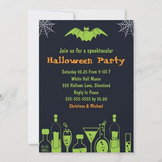 Laboratorium Spooktaculaire Halloween Uitnodiginge Kaart (Voorkant)