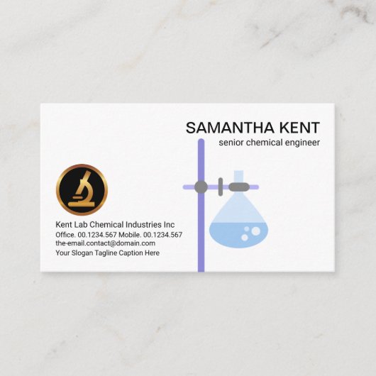 Laboratoriumapparatuur Baker Flask Border Chemist Visitekaartje (Voorkant)