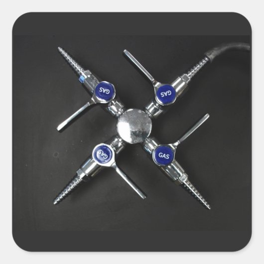 Laboratoriumgaskleppen op de Sticker op het gaster (Voorkant)