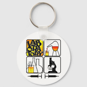 LABORATORIUMGEHEUGEN LOGO 4-SQUARE - LAB-ICONS SLEUTELHANGER