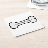 Laboratoriumnaam op bot vierkante kartonnen onderzetter (Schuin)