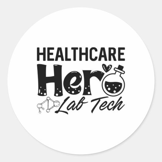 Laboratoriumtechnicus Gezondheidszorg Hero Lab Tec Ronde Sticker (Voorkant)
