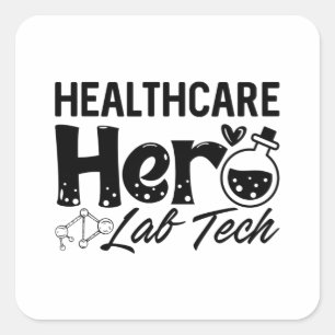 Laboratoriumtechnicus Gezondheidszorg Hero Lab Tec Vierkante Sticker