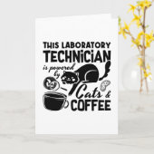Laboratoriumtechnicus van Lab Cats Coffee Science Kaart (Gele Bloem)