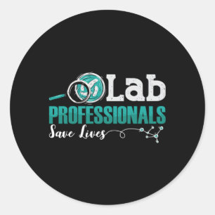 Laboratoriumtechnicus van Lab Professionals redden Ronde Sticker
