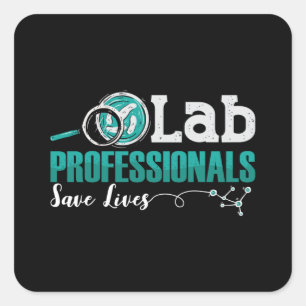 Laboratoriumtechnicus van Lab Professionals redden Vierkante Sticker