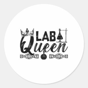 Laboratoriumtechnicus van Lab Queen Lab Ronde Sticker