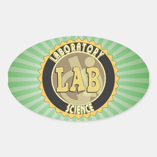 LABORATORIUMWETENSCHAP LABOADGE OVALE STICKER (Voorkant)