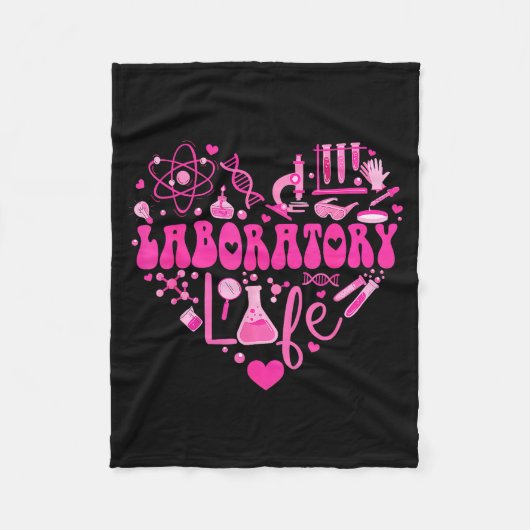 Laboratory Heart Valentine Lab Technologist Scienc Fleece Deken (Voorkant)