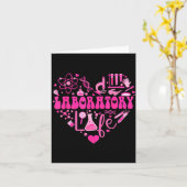 Laboratory Heart Valentine Lab Technologist Scienc Kaart (Gele Bloem)