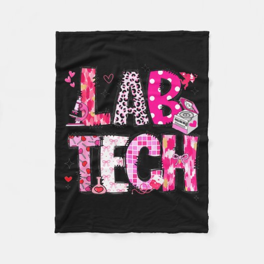 Laboratory Tech Valentines Day Medical Lab Tech La Fleece Deken (Voorkant)