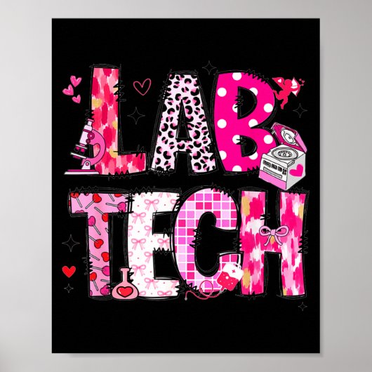 Laboratory Tech Valentines Day Medical Lab Tech La Poster (Voorkant)