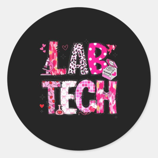 Laboratory Tech Valentines Day Medical Lab Tech La Ronde Sticker (Voorkant)