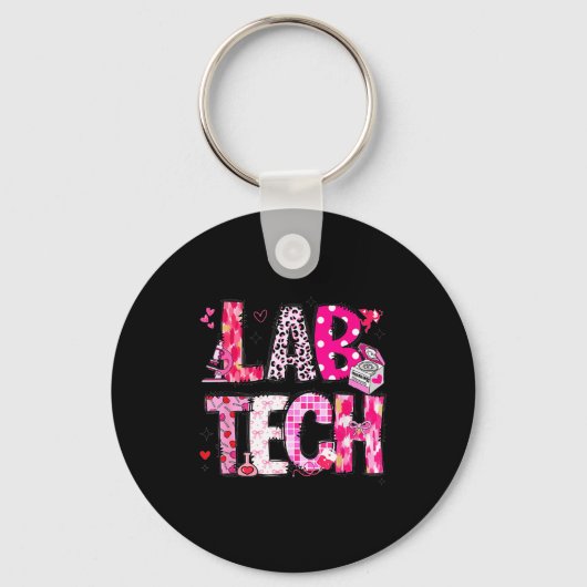 Laboratory Tech Valentines Day Medical Lab Tech La Sleutelhanger (Voorkant)
