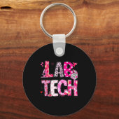 Laboratory Tech Valentines Day Medical Lab Tech La Sleutelhanger (Voorkant)