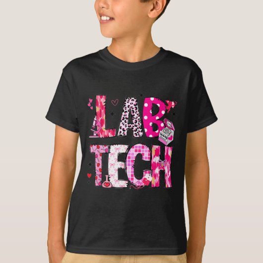 Laboratory Tech Valentines Day Medical Lab Tech La T-shirt (Voorkant)