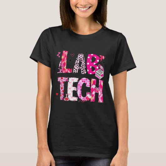 Laboratory Tech Valentines Day Medical Lab Tech La T-shirt (Voorkant)