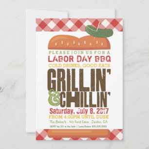 Labour Day BBQ, Backyard Barbecue, Holiday BBQ Kaart
