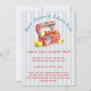Labour Day Lobster Boil Invitation – Patriottisch  Kaart