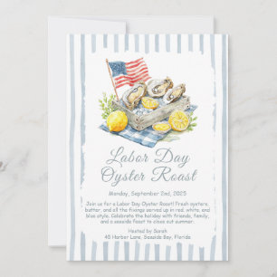 Labour Day Oyster Roast Invitation Patriotic Coast Kaart