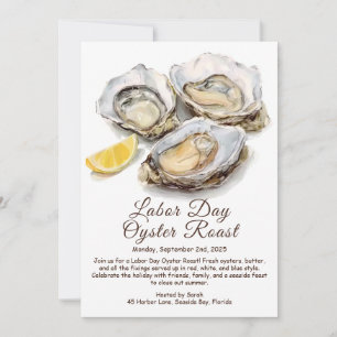 Labour Day Oyster Roast Invitation Patriotic Coast Kaart