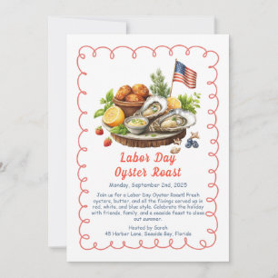Labour Day Oyster Roast Invitation Patriotic Coast Kaart