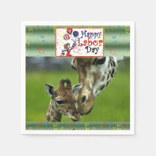 Labour Day Paper Napkins Giraffe Servet