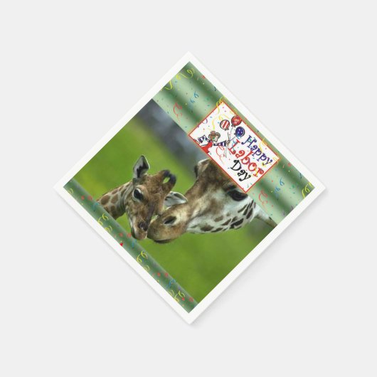 Labour Day Paper Napkins Giraffe Servet (Hoek)