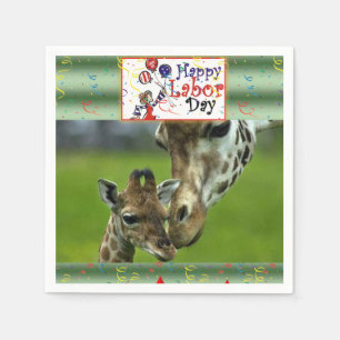 Labour Day Paper Napkins Giraffe Servet
