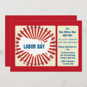 Labour Day USA Invitation Kaart (Voorkant / Achterkant)