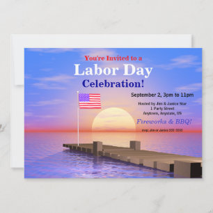 Labourdag Amerikaanse vlag op dok Kaart