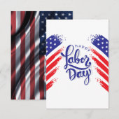 Labourdag met Amerikaanse falg Bedankkaart (Voorkant / Achterkant)
